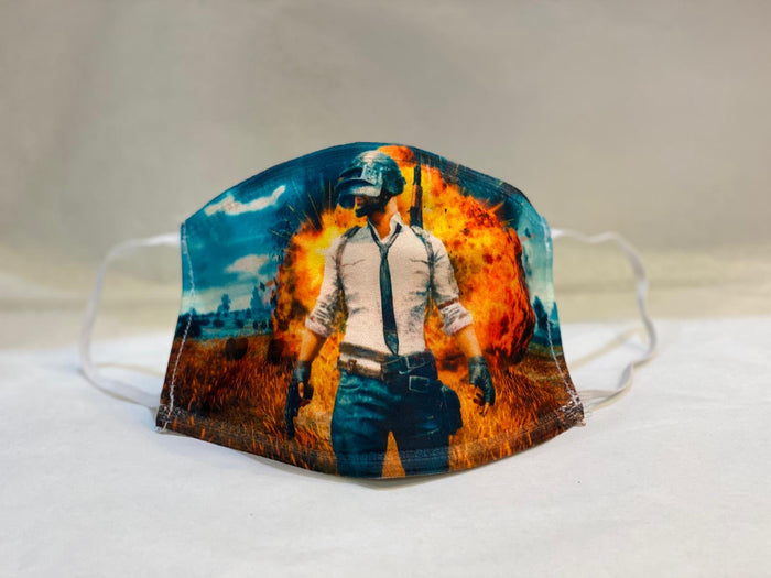 Kid's PUBG Mobile Characters Unisex Digital Printed Cloth Face Masks