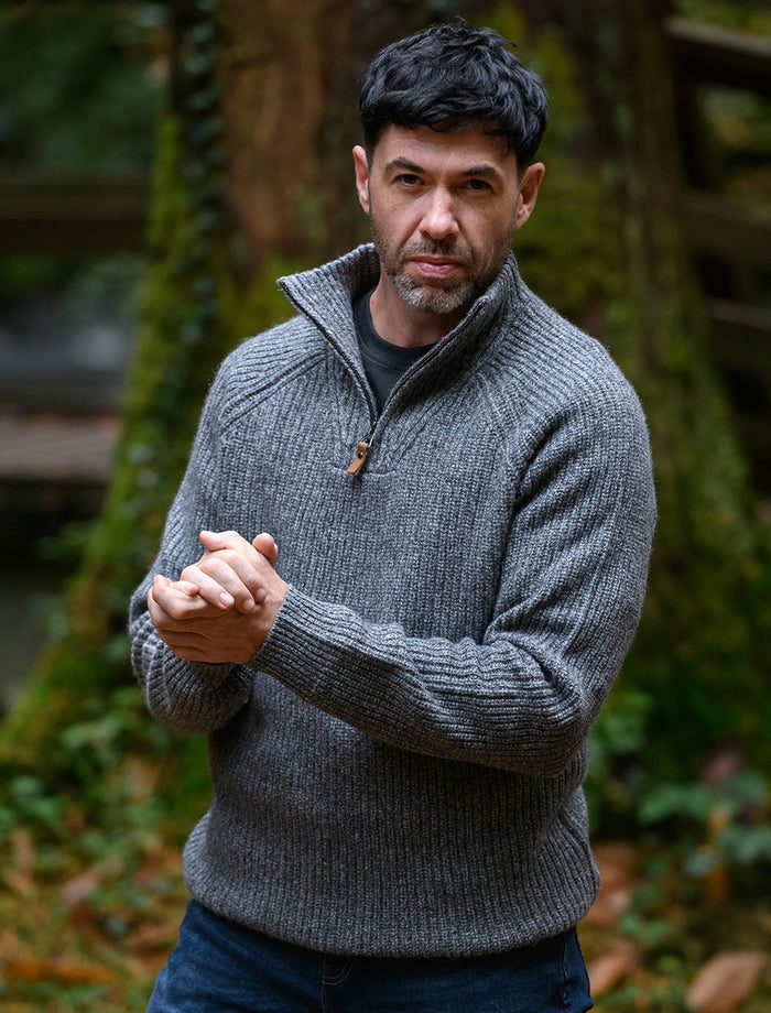 Killybegs Half-Zip Wool Sweater - Pepper #color_pepper