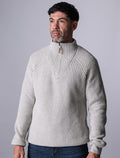 Killybegs Half-Zip Wool Sweater - Winter White #color_winter-white