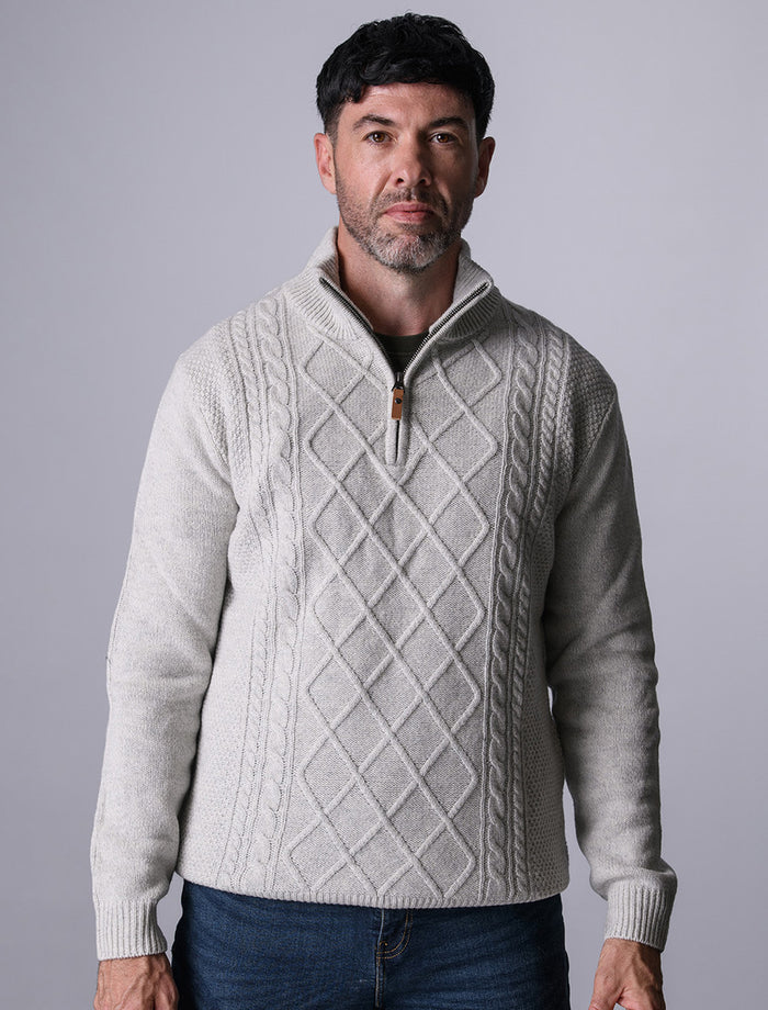 Kinsale Half-Zip Wool Sweater - Winter White #color_winter-white