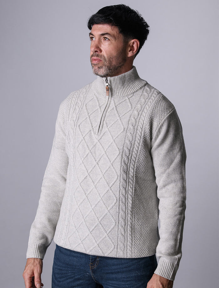 Kinsale Half-Zip Wool Sweater - Winter White #color_winter-white