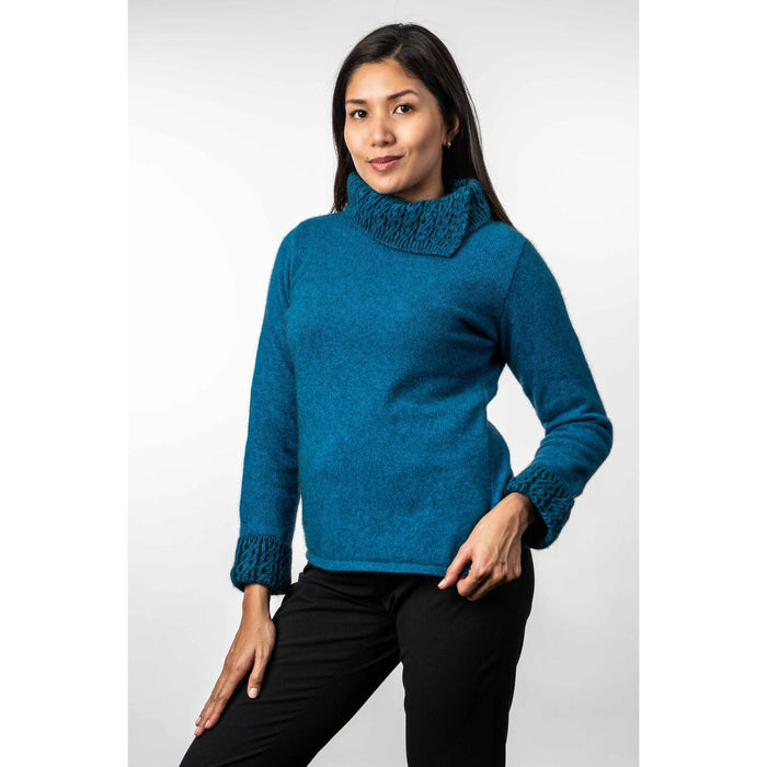 Possum Two Tone Jumper (K0471)-Pacific/Black