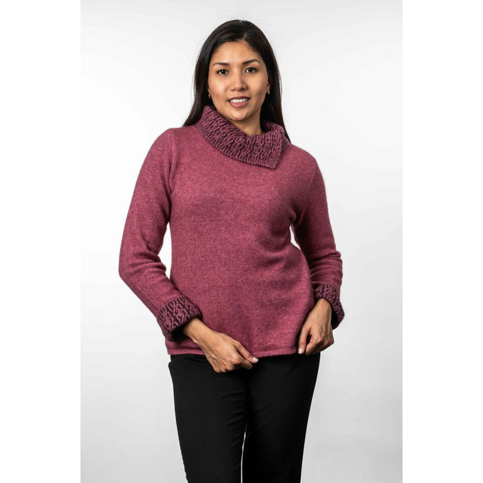 Possum Two Tone Jumper (KO461) Rose/Grape