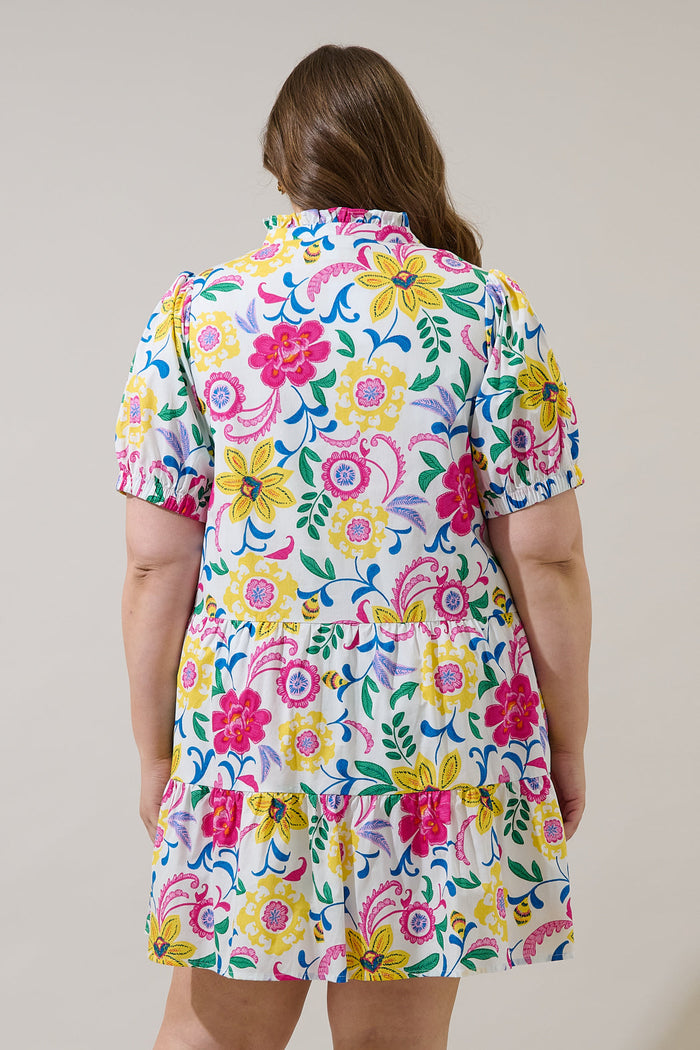 Kress Floral Domis Shift Mini Dress Curve