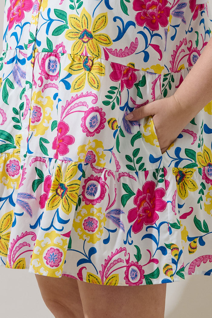 Kress Floral Domis Shift Mini Dress Curve