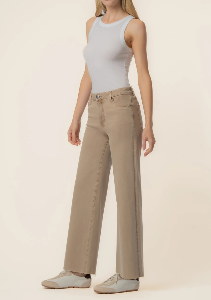 Kut From the Kloth Meg Wide Leg Raw Hem Jeans - Chai