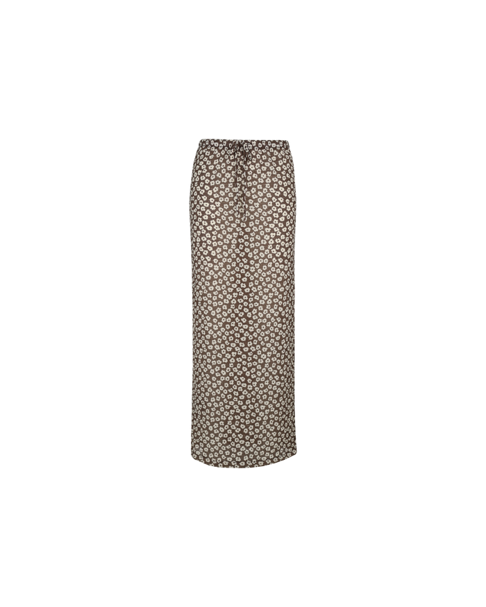 LANE CRINKLE SKIRT BROWN DAISY