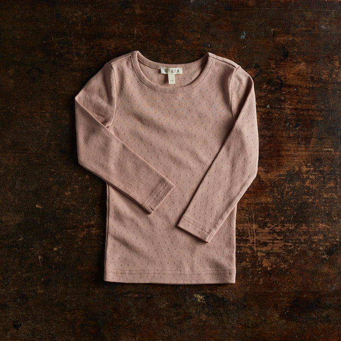 Lark Baby & Kids Top - Cotton Pointelle - Peony