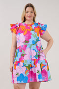 Lauren Shift Mini Dress Zaira Floral Curve