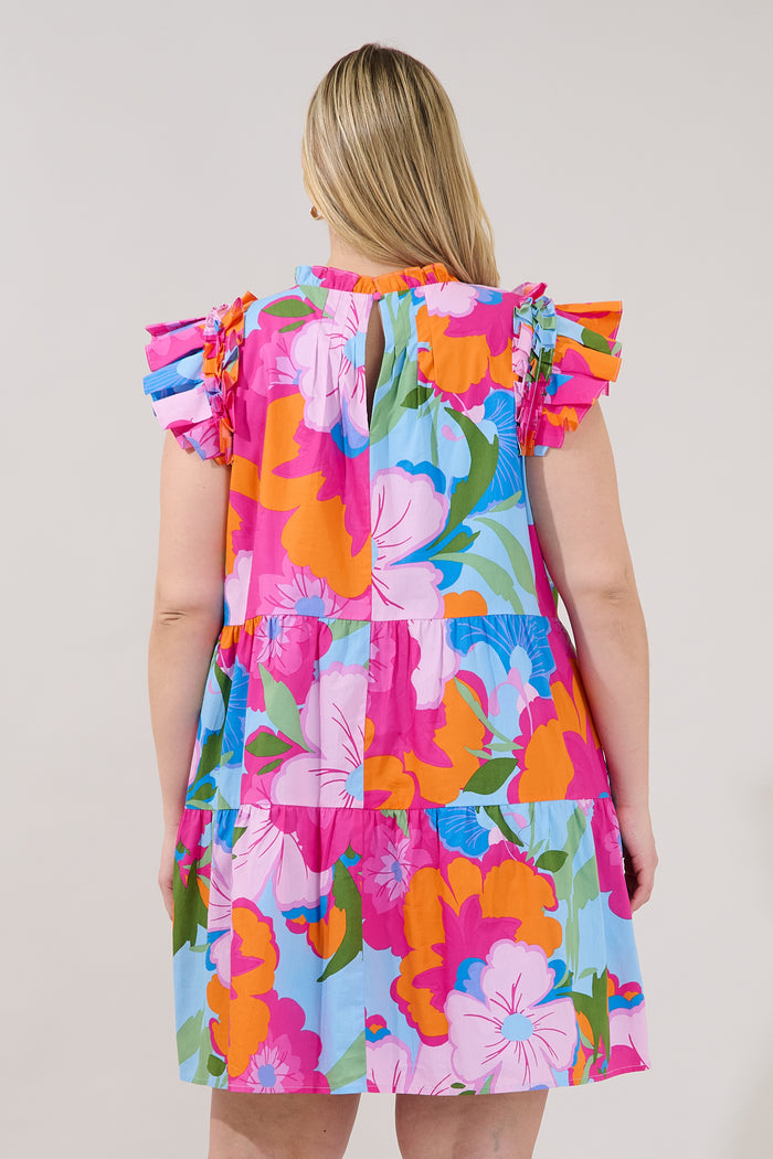Lauren Shift Mini Dress Zaira Floral Curve