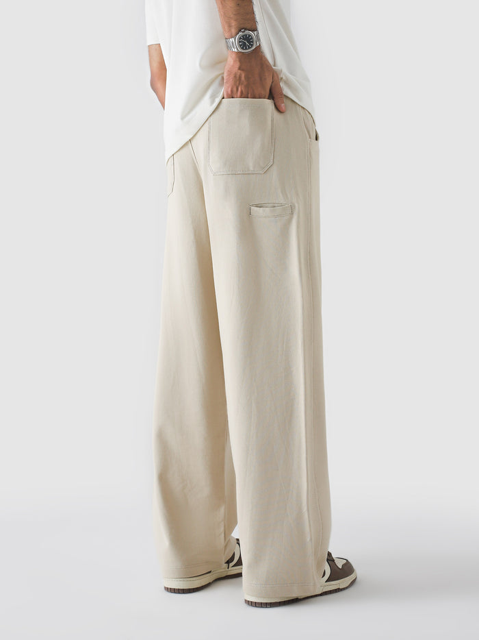 Cream Baggy Trouser – Live In Pants | GROOVY Pakistan
