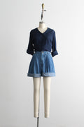 longline denim shorts