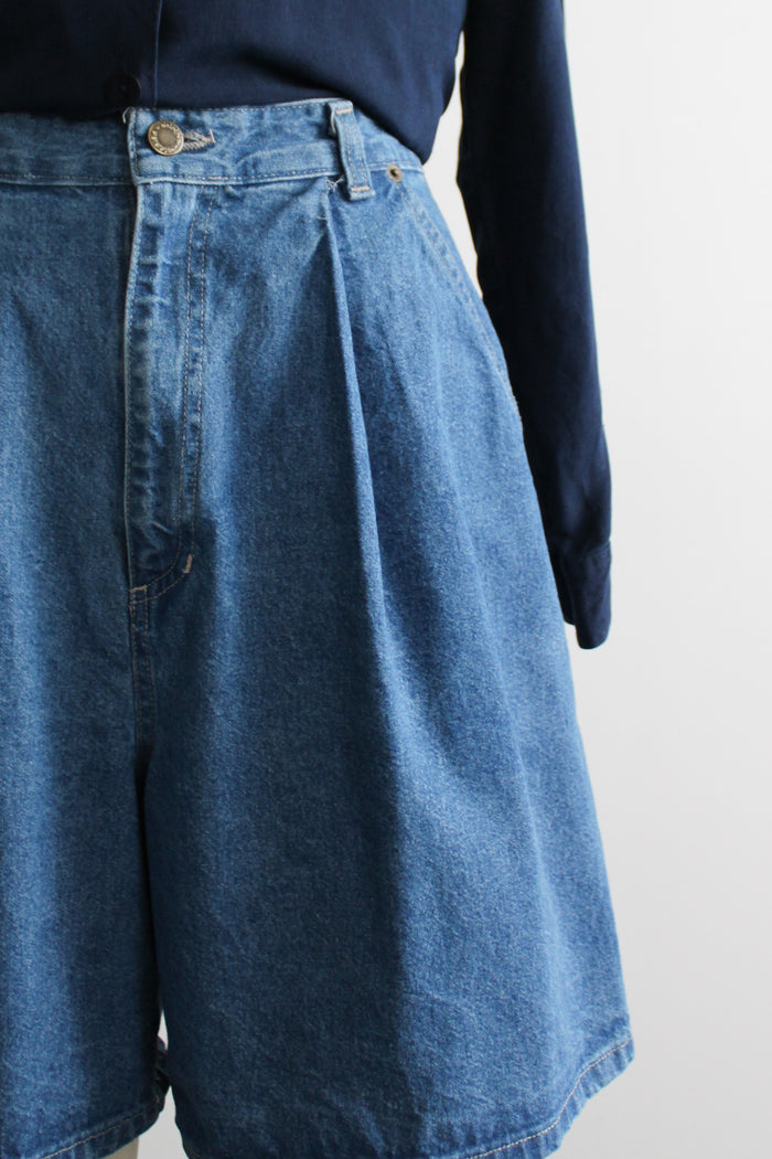longline denim shorts