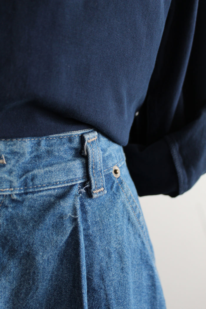 longline denim shorts
