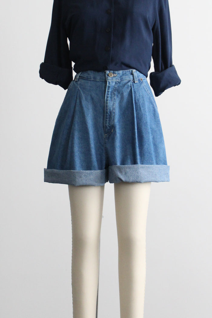 longline denim shorts