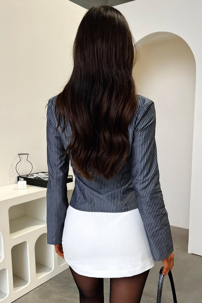 Lori Long Sleeve Shirt - Pinstripe