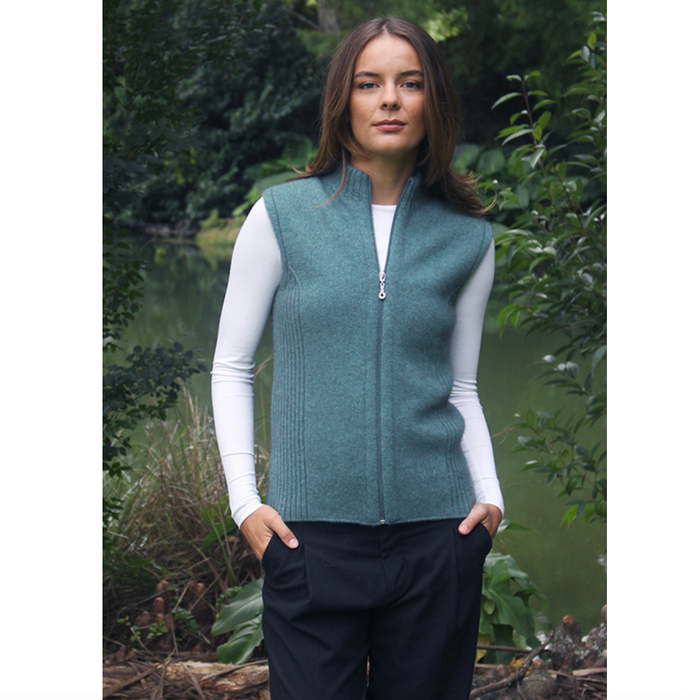 Lothlorian - Zip Vest with Rib Detail (9978)Sage