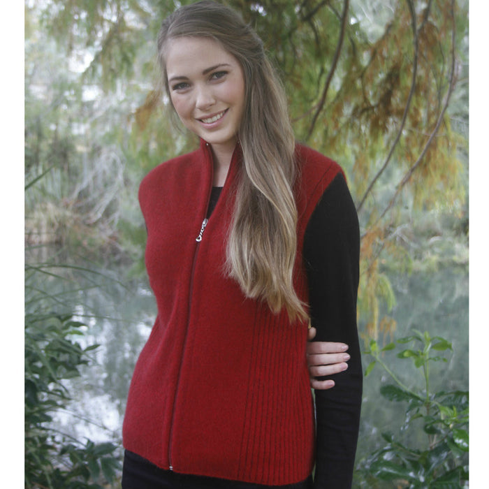 Zip Vest in colour Red