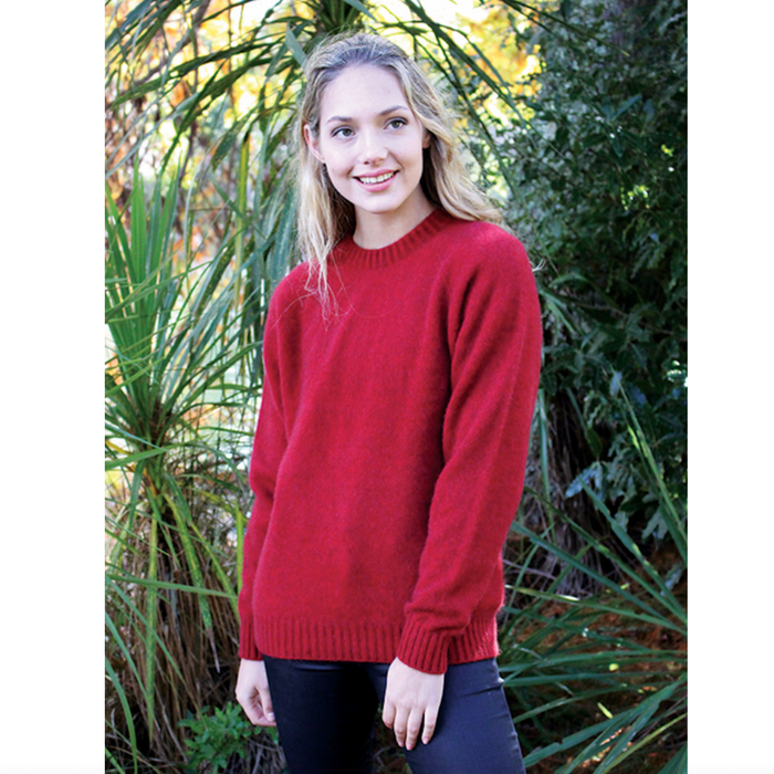 Lothlorian - Plain Crew Neck Sweater (9936)Red