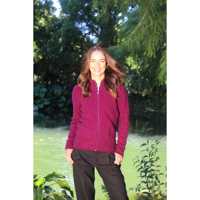 Lothlorian - Rib Detail Jacket with Pockets (9975)Berry