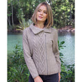 Lothlorian Merino - Possum Offset Cable Jacket (9825)Natural