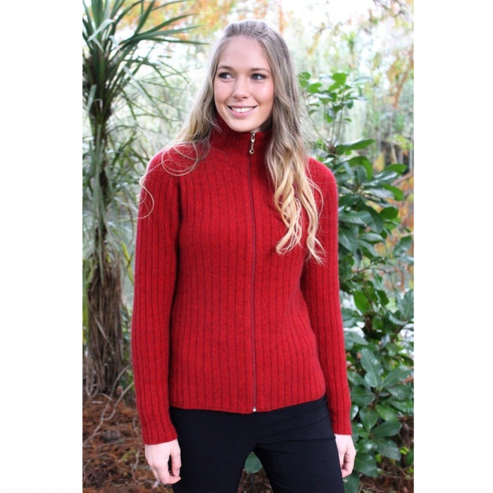 Lothlorian Merino - Possum Rib Jacket (9821)Red