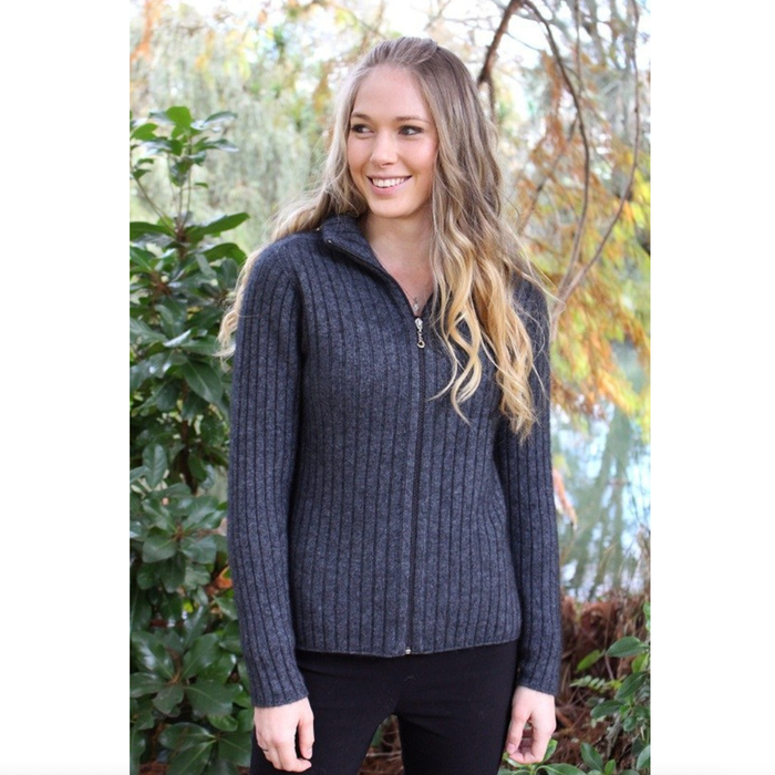 Lothlorian Merino - Possum Rib Jacket (9821)Charcoal