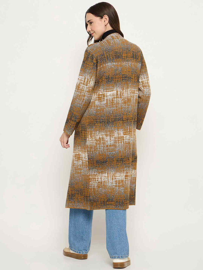 Madame Abstract Print Multicolor Long Shrug