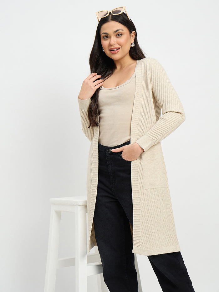 Madame Beige Knit Long Shrug