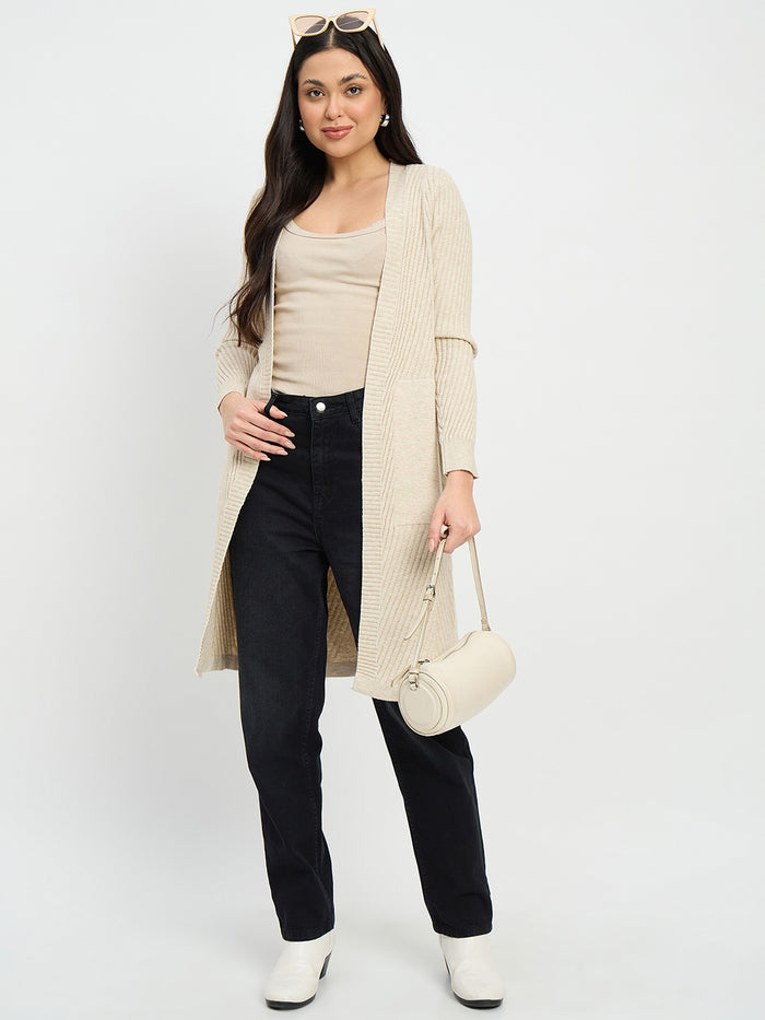 Madame Beige Knit Long Shrug