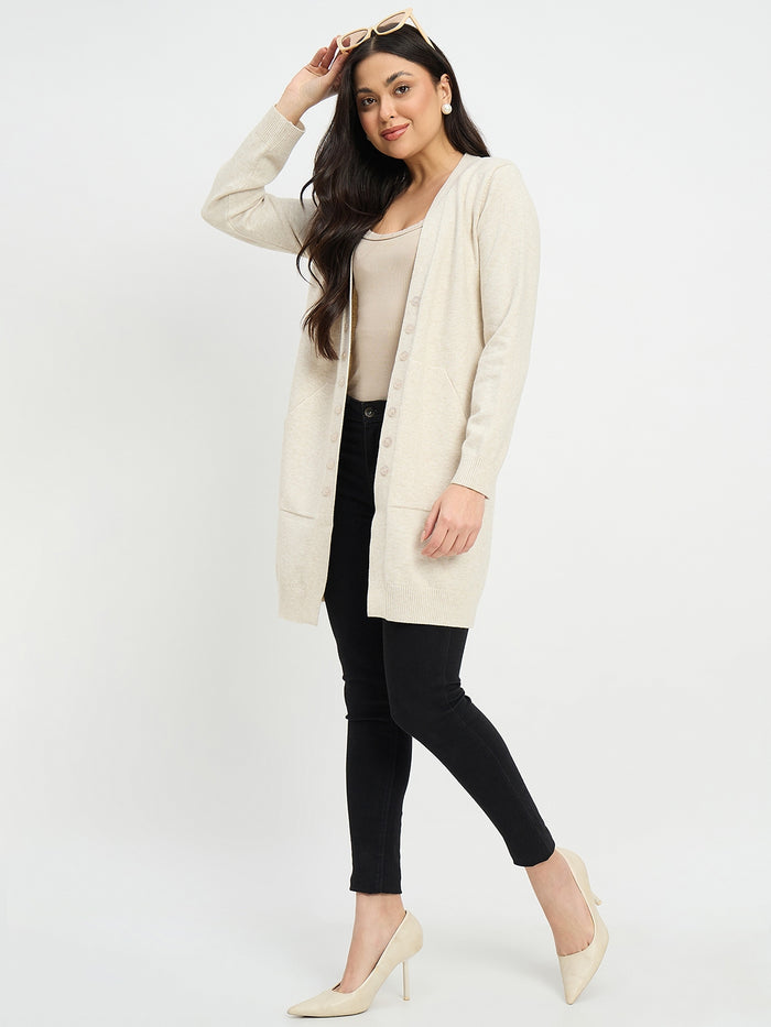 Madame Beige Knit Long Shrug