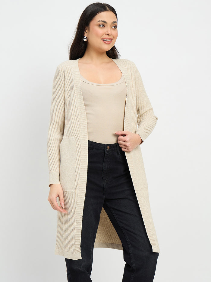 Madame Beige Knit Long Shrug