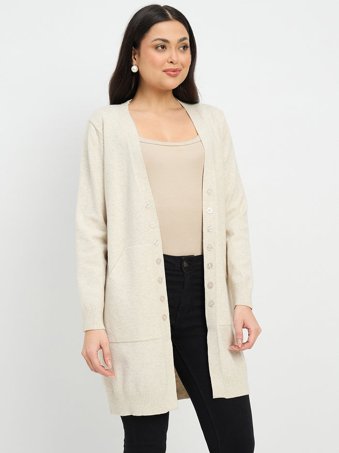 Madame Beige Knit Long Shrug