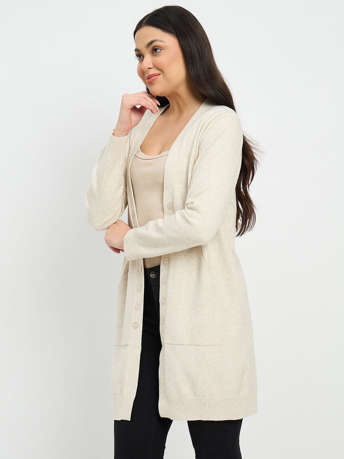 Madame Beige Knit Long Shrug