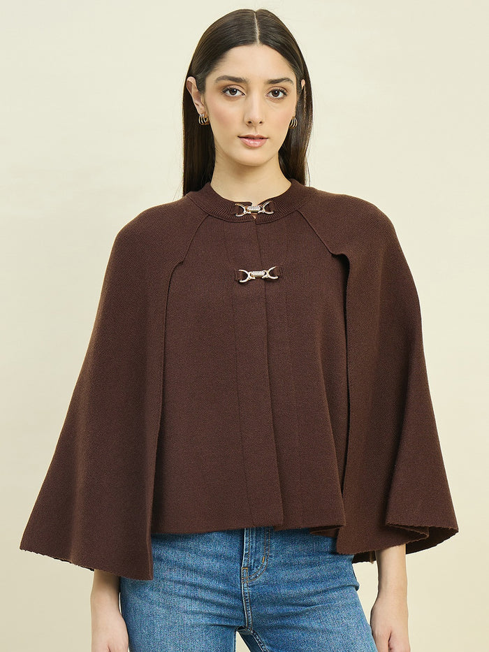 Madame Brown Shrug with Flared Sleeves
