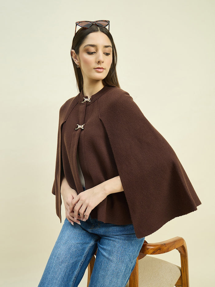 Madame Brown Shrug with Flared Sleeves