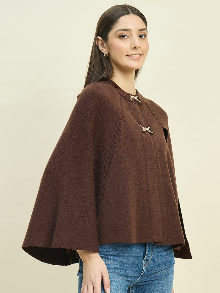 Madame Brown Shrug with Flared Sleeves
