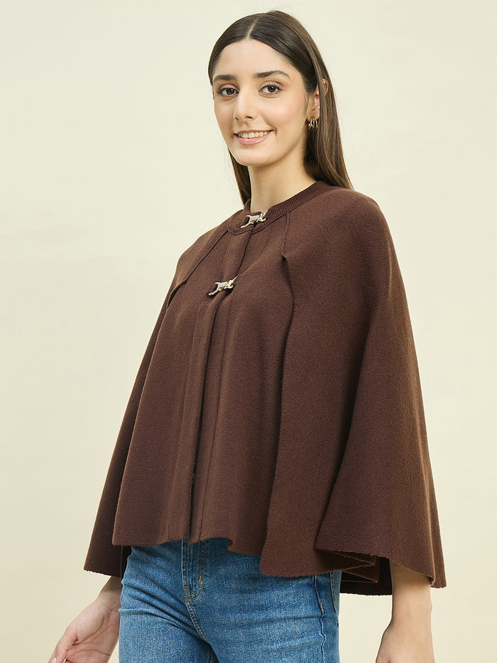 Madame Brown Shrug with Flared Sleeves