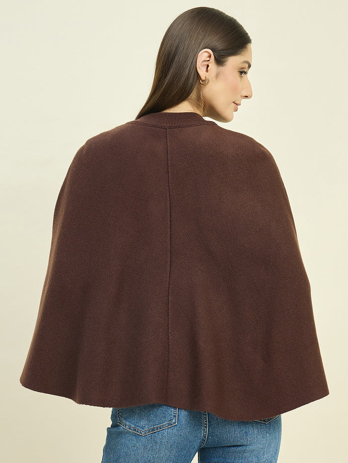 Madame Brown Shrug with Flared Sleeves