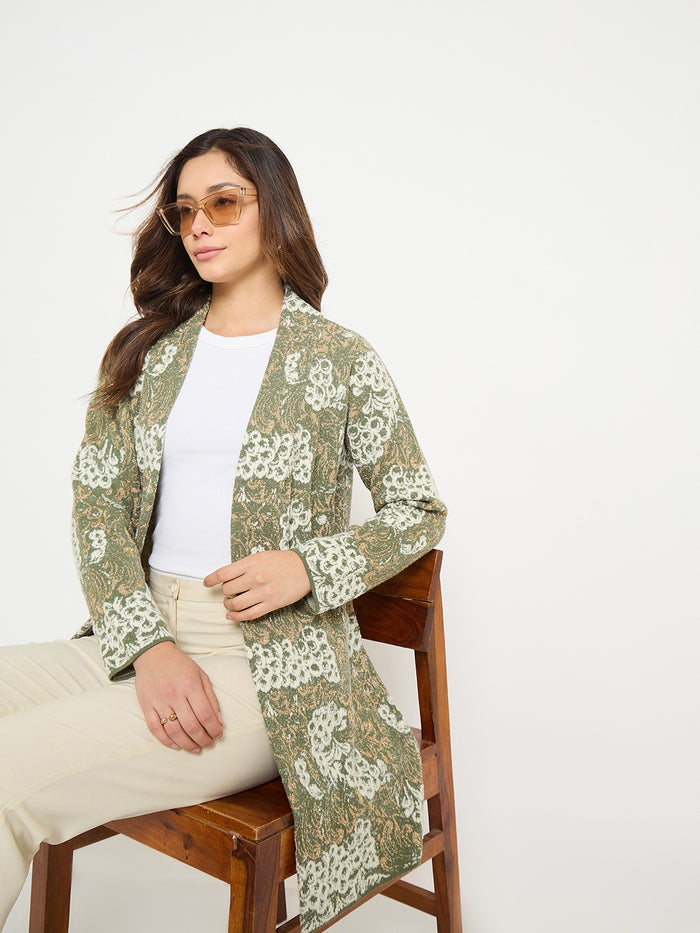Madame Printed Green Shrug