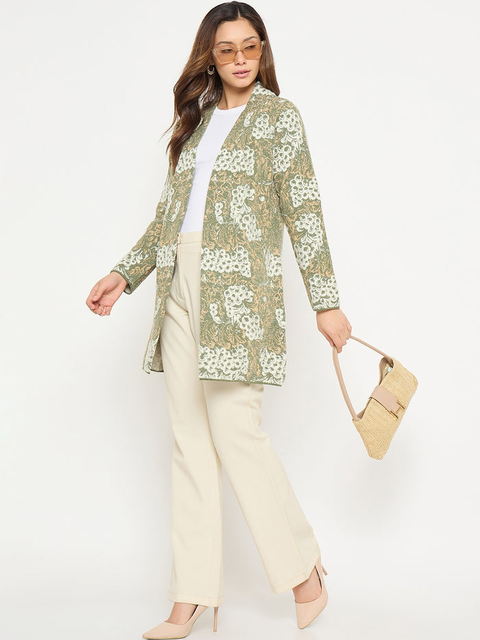 Madame Printed Green Shrug