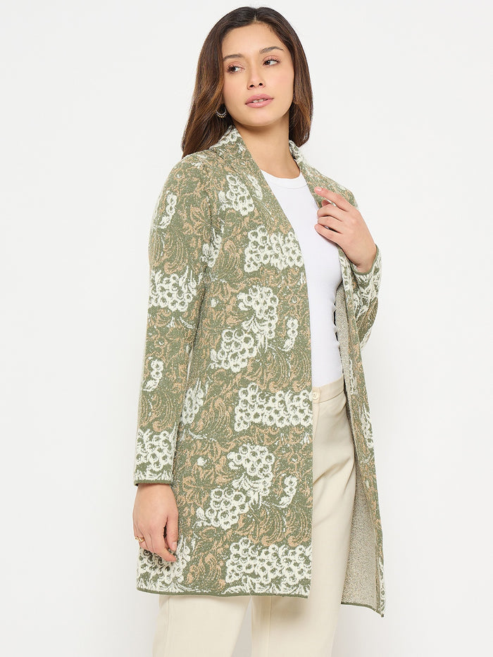 Madame Printed Green Shrug