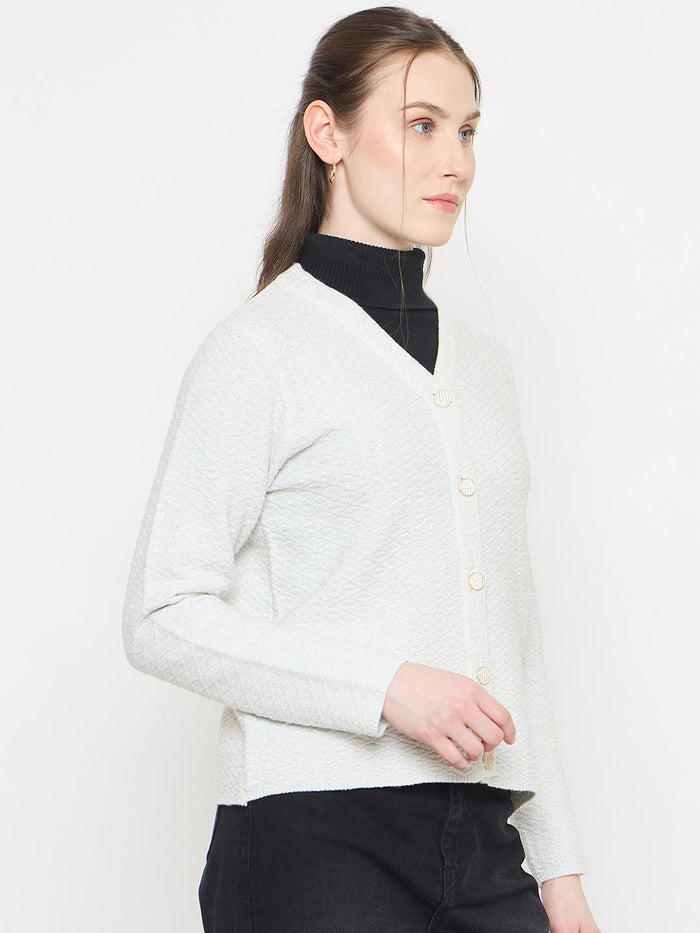 Madame V-Neck Cardigan with  Buttons
