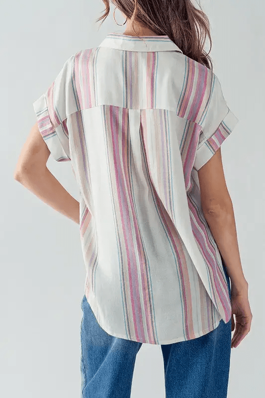 Maeve Button Down - Pink Multi - Intimate Whispers