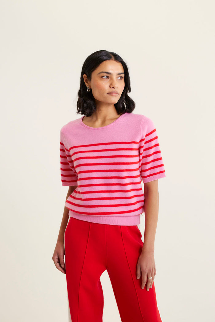 Marcie Cashmere Stripe Top In Fairy