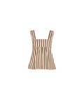 MARGIE TIE-BACK TOP BROWN BUTTER STRIPE