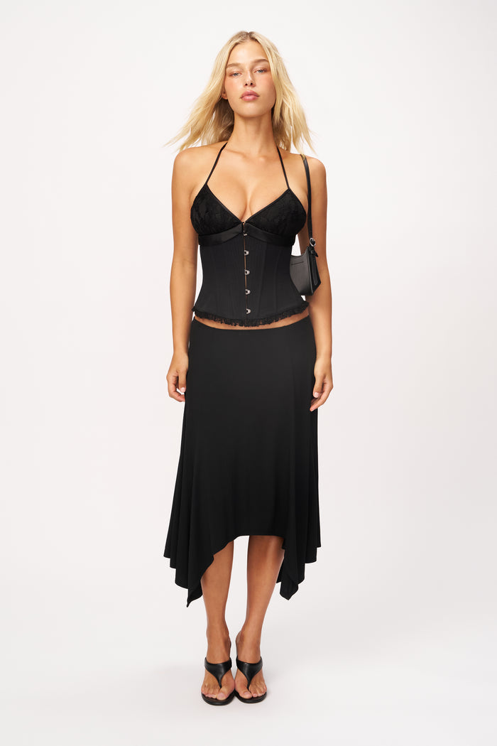 Marini Lace Underlay Corset in Black