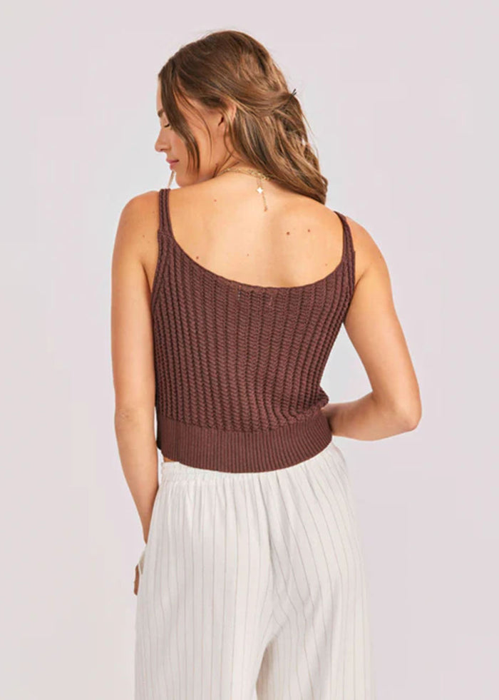Marlow Buttoned Sweater Vest - Brown