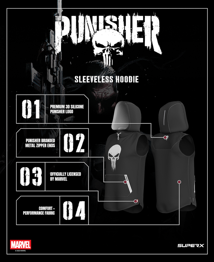 Marvel’s Punisher Performance Sleeveless Pullover Hoodie
