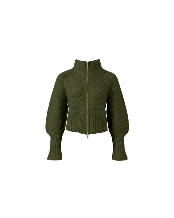 MATILDA ZIP CARDIGAN KHAKI